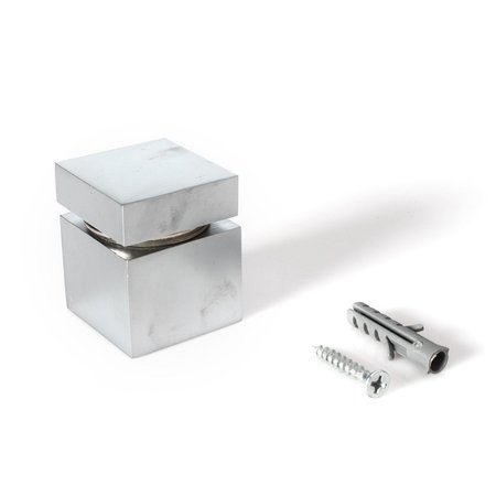 OUTWATER Square Standoff, 1-1/4 in Sq Sz, Square Shape, Steel Chrome 3P1.56.00890